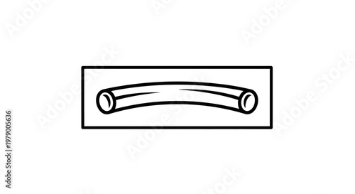 Curved Flexible Tube Line Art Icon, Medical or Industrial Hose Symbol