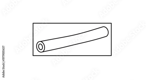 Curved hollow tube, pipe, cylinder, isolated on white background, graphic resource