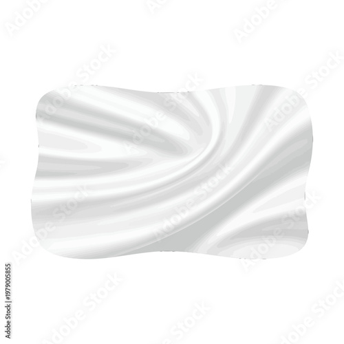A smooth white fabric texture with elegant flowing waves and soft shadows