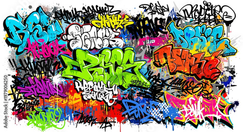 Vibrant Graffiti Art Collage