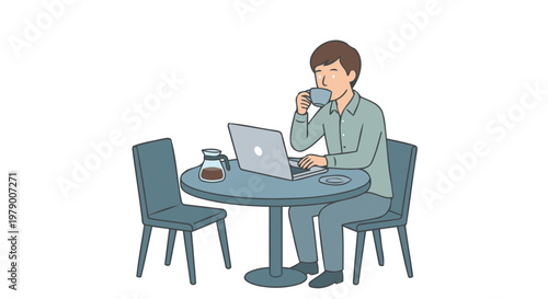 Solo Customer with Laptop