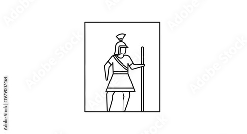 Ancient Roman Soldier Icon Outline Vector Illustration
