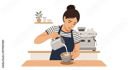 Barista Pouring Latte Art