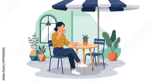 Outdoor Coffee Shop Scene
