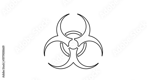 Simple black outline biohazard warning symbol, ideal for safety signs, labels, educational materials, and graphics representing biological danger and infectious risk.