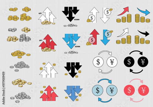 Financial icon set mega bundle