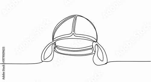 Minimalist continuous line drawing of a durag, perfect for fashion, lifestyle, or personal care branding. Simple and elegant visual for various design projects.