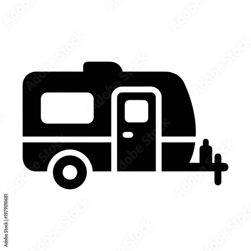travel trailer caravan glyph icon