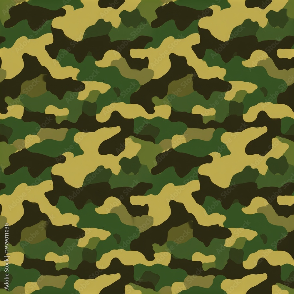 Fototapeta premium Camouflage pattern in green, yellow, and brown for military and tactical design applications in fashion and advertising, military, tactical, fashion, design, advertising