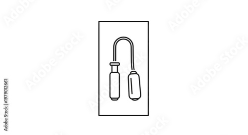 Simple Line Drawing of a Vintage Pull Cord Light Switch with Two Bulbs