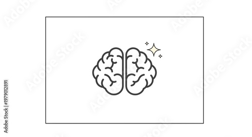 Sparkling Brain Icon - Symbol of Intelligence, Creativity, and Ideas
