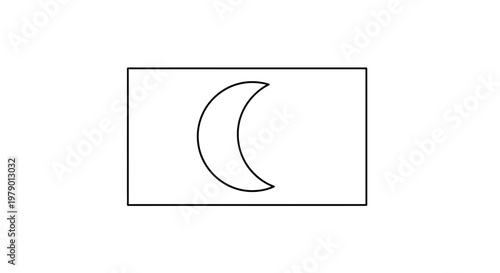 Simple crescent moon icon on a white background
