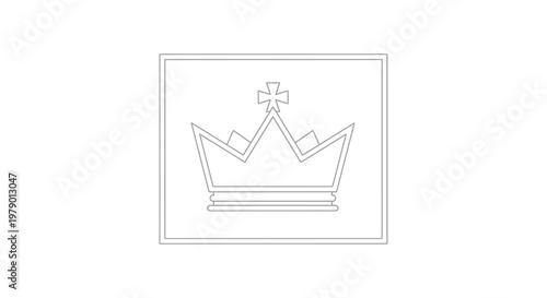 Simple Crown Icon Outline Vector Art