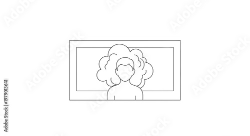Person with a cloud of thoughts above their head, representing ideas and creativity