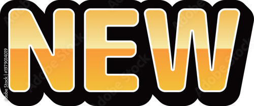 目立つ太字のNEW文字アイコン シンプルデザイン　Bold New Text Icon Simple Design
