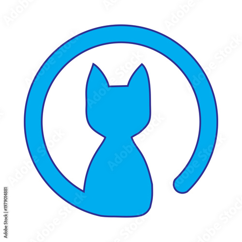 Logo Creative Design Cute Cat Modern