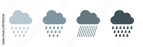 Shades of gray rain icons, representing different rain intensities.