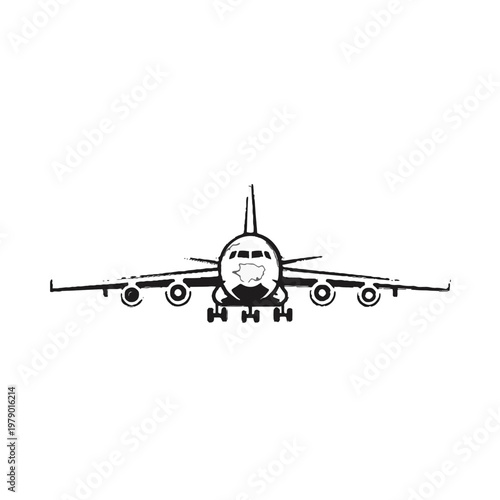 Airplane flying through the sky.