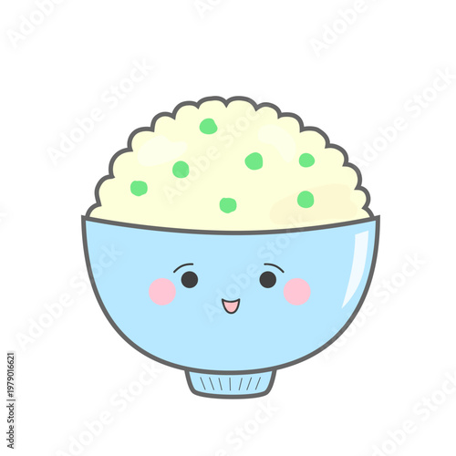 Cute character of bean rice