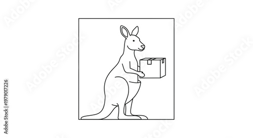 Kangaroo Delivering Package