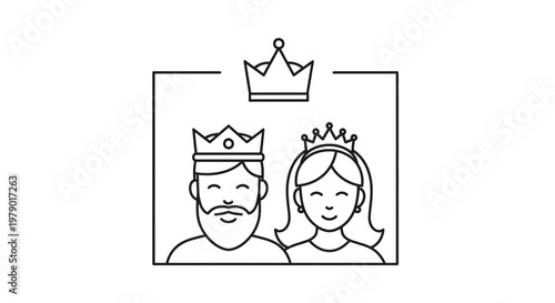 King and Queen Couple Icon: Royal Family, Royalty, Love, Marriage, Leadership