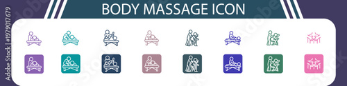 Body Massage Icon Set with PNG, EPS, JPG, AI Format