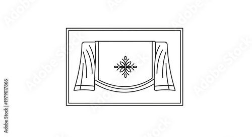 Elegant Altar Cloth with Floral Embroidery, Religious Ceremony Textile