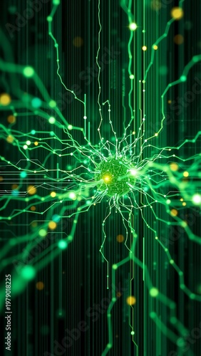 Digital Background Tech Processes Neural Networks