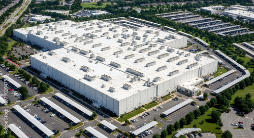 Aerial view of large data center complex in Texas. 
