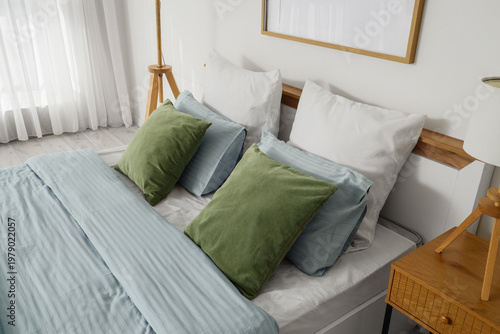 Big bed with soft linen in ...