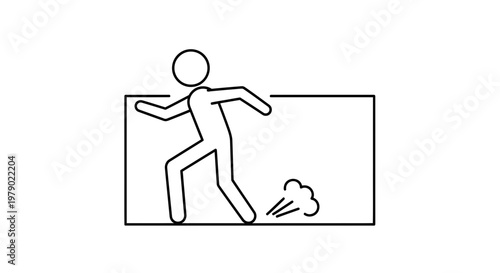 Stick Figure Running Fast, Motion Blur, Speed, Quick Exit, Escape, Motion Lines Icon