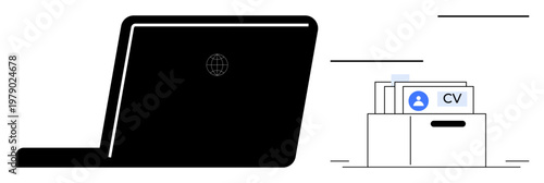 Online job recruitment. Digital CV organization and hiring tools for streamlined job application processes. Online job recruitment aids HR systems and career applications. For employment, hiring, HR