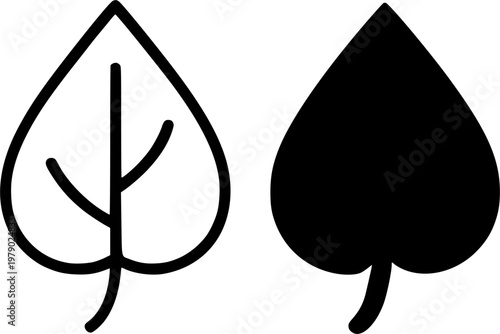 Ivory betel minimalist icons, outline and silhouette, for floral or plant designs, isolated on transparent background