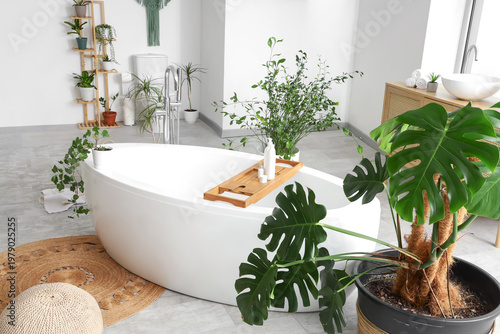 Interior of light bathroom ...
