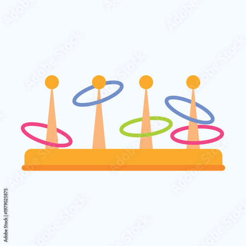 Billede på lærred Illustration of an Baby ring toss game