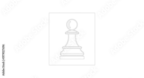 Minimalist chess pawn outline icon on white background