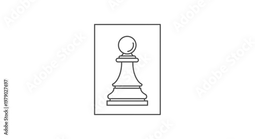 Minimalist Chess Pawn Icon on White Background