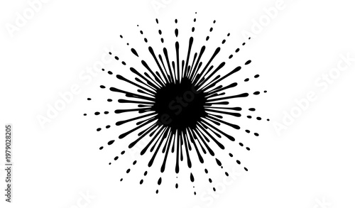 Abstract splash sunburst vector radiating droplets background