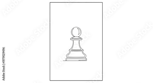 Minimalist Chess Pawn Line Art