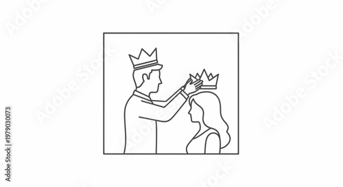 King crowning queen, royalty, succession, leadership, love, partnership, royal couple, marriage, wedding