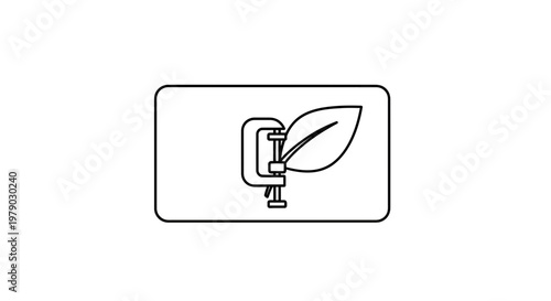 Leaf Under Pressure Clamp Icon, Environmental Protection Concept