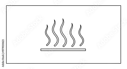 Hot Steam Rising from a Surface - Minimalist Icon