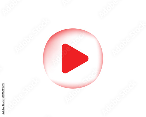 Free Download Red circular play button icon with soft blurred edges for modern video player interface design work - GFXLoad