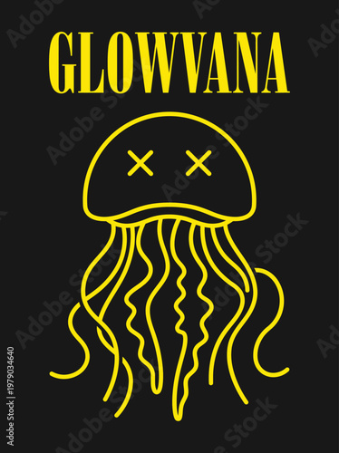 Yellow Jellyfish With Crossed Eyes.