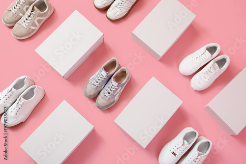 Shoe boxes with stylish sne...