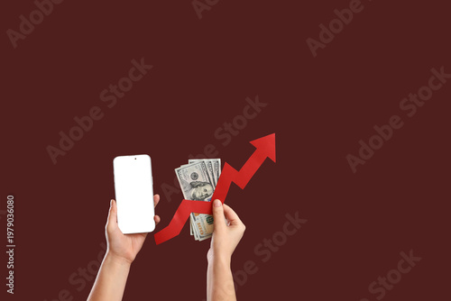 Female hands with mobile ph...