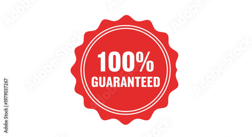 Red Guaranteed Seal Badge Emblem.