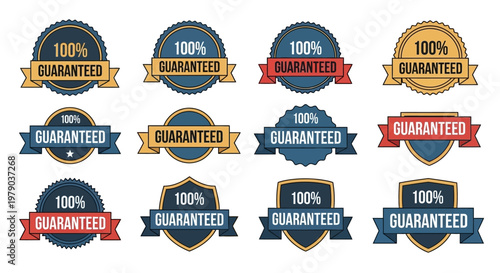 Collection of Guarantee Badges and Labels.