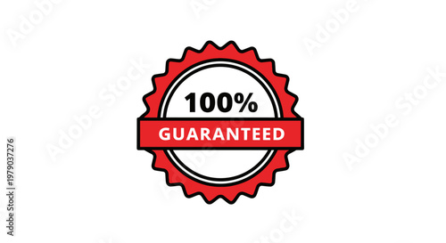 Red 100 percent guaranteed quality seal.