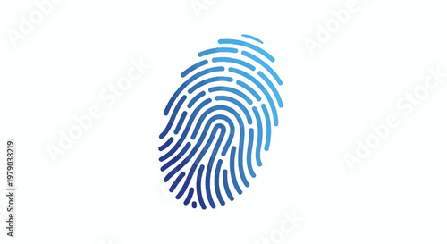 Abstract Blue Fingerprint Graphic, Identity and Security Concept